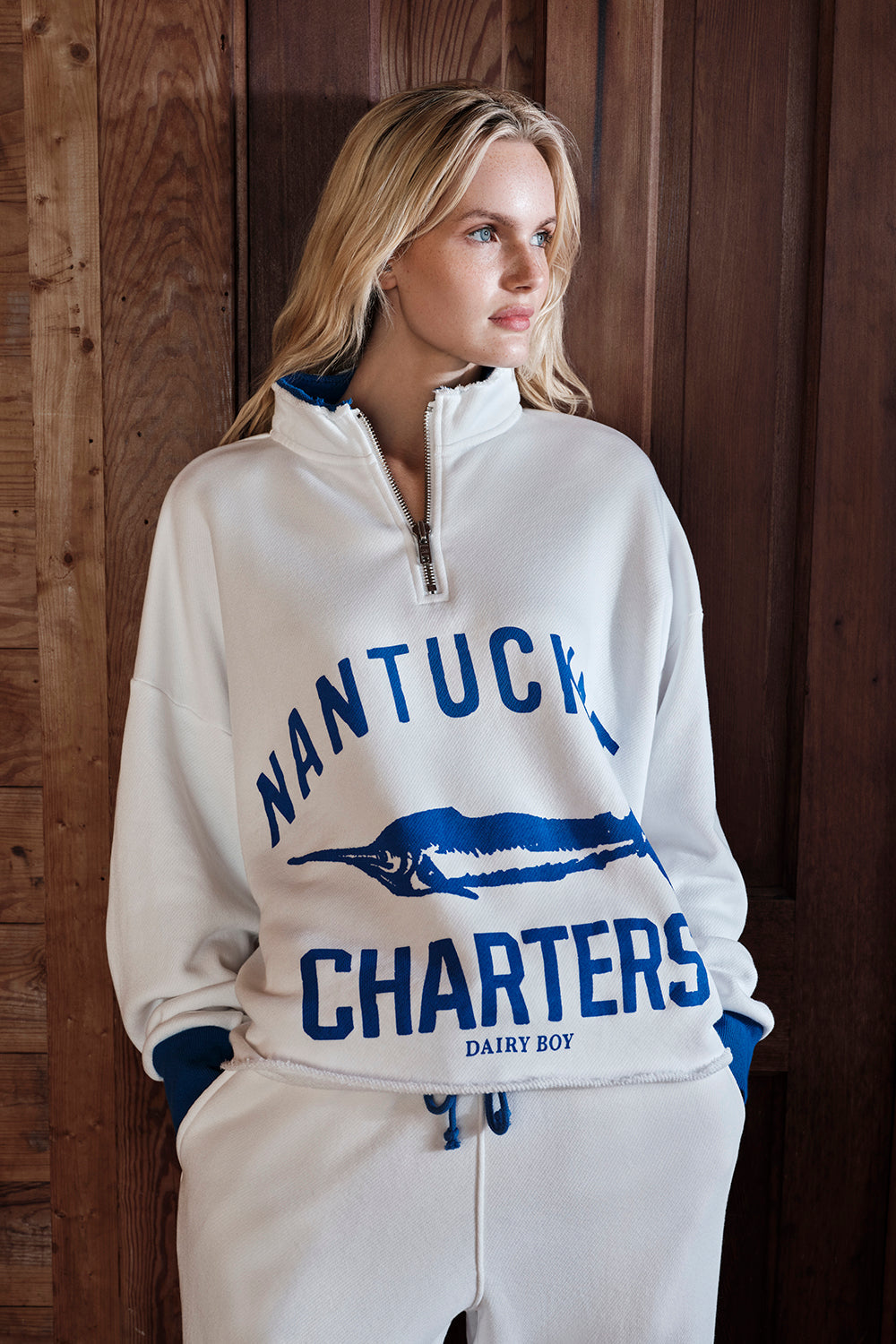 Oversized Quarter Zip - Bright White
