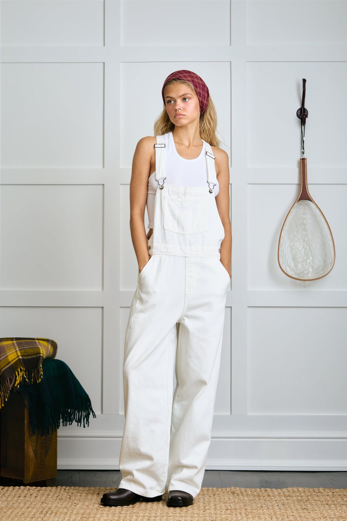 The Farm Overalls - White Rooster