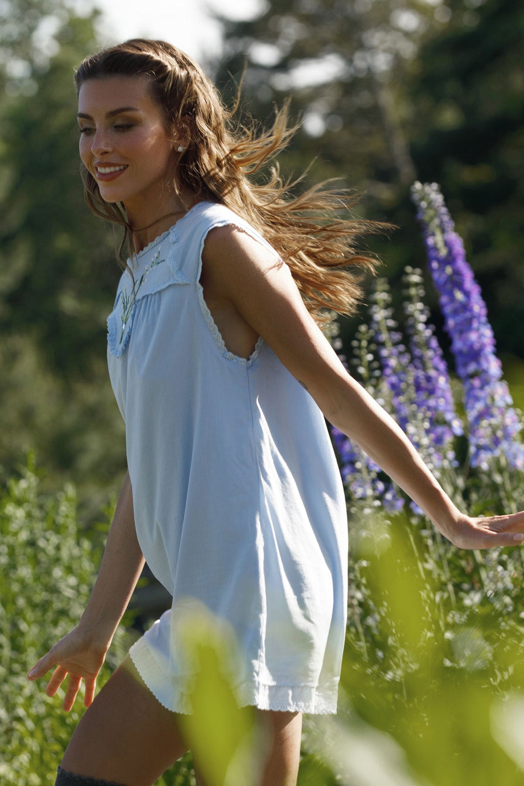 Forever Babydoll Dress - Soft Blue