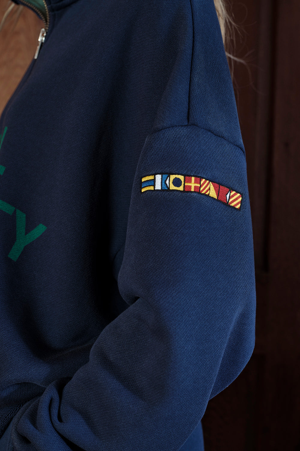Oversized Quarter Zip - Classic Navy