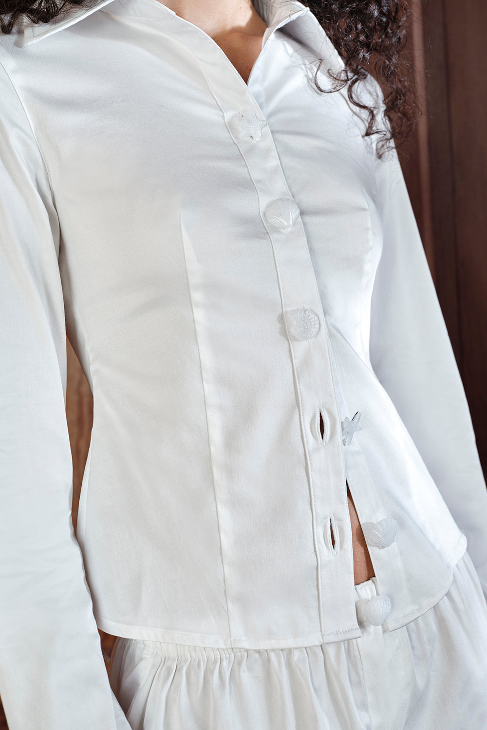 Oyster Button Up - Soft White