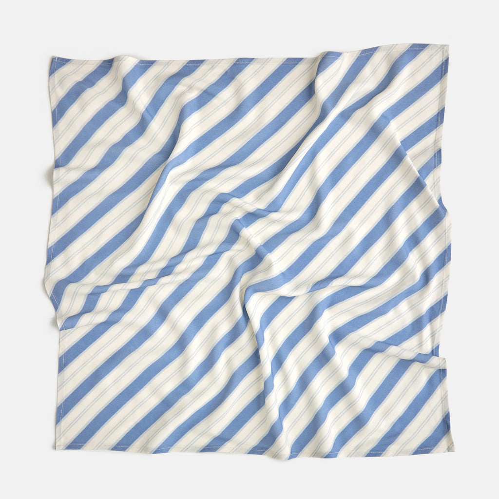 Garden Bed Headscarf - Blue Pinstripe