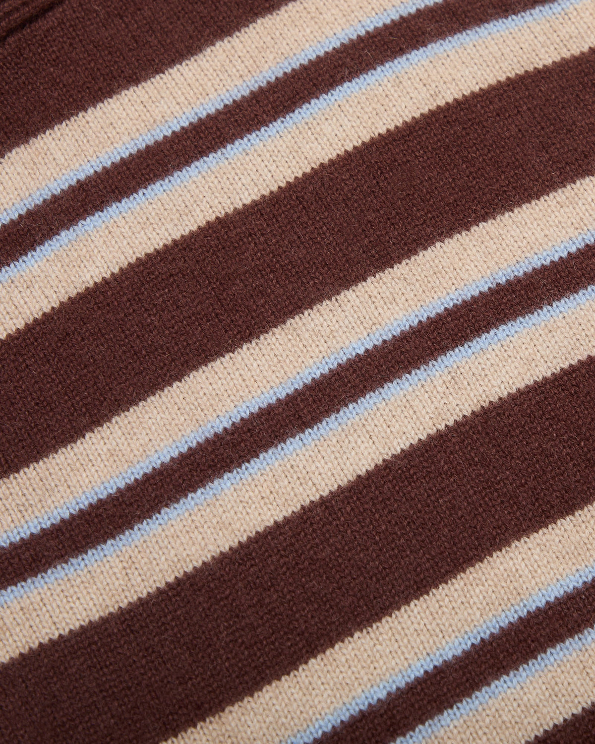 The Cashmere Zip Up - Coffee Stripe