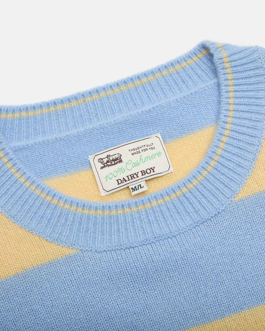 The Cashmere Pullover - Bluebird Stripe