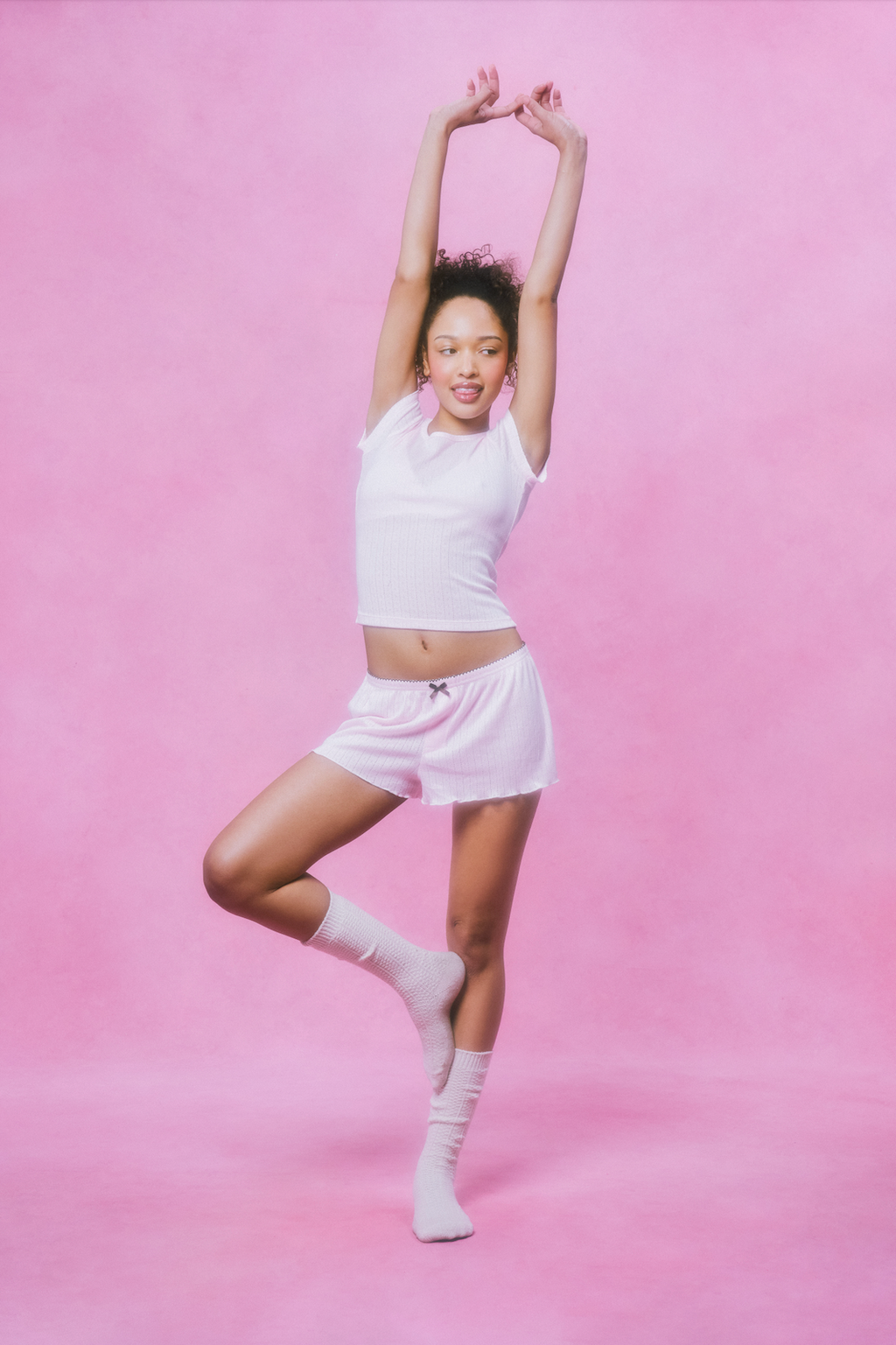 Pointelle Sleep Short - Blush