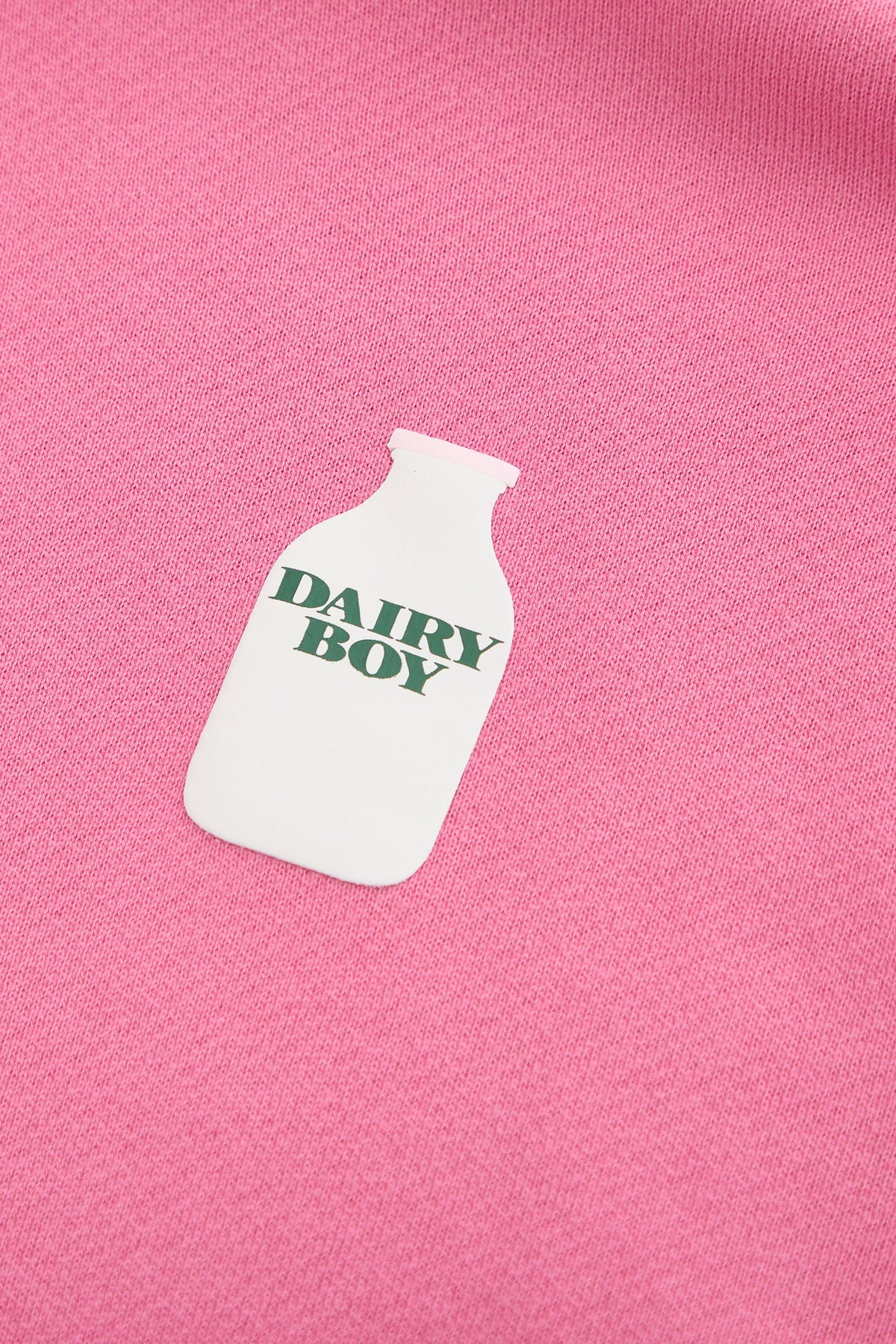 Milk Bottle Cropped Zip Up - Strawberry Milk